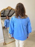 Blue Springs Embroidered Detail Blouse