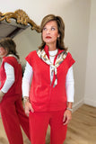 Multiples Oversized Vest Crimson