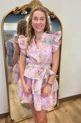 Laced in Floral Eyelet Dress Lavender