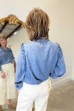 Ruffled Up Tencel Blouse Blue