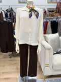 Multiples Wire Collar Shirt Winter White