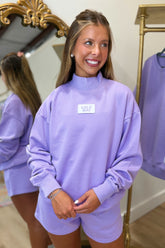 Lulu Mac Longsleeve Terrycloth Top Lavender
