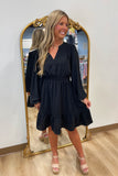 Everly Elastic Waist Dress Black