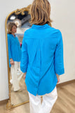 Andrea 3/4 Sleeve Blouse Turquoise