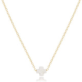 E Newton 16" Signature Cross Small Necklace Off White