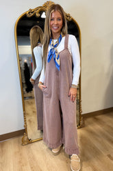 Mineral Wash Jumpsuit Coffee