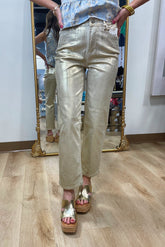 Charlie B Foil Pant Gold