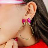 Taylor Shaye pink bow hoops rectangle