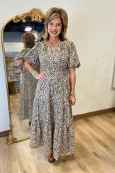 Running Free Leopard Midi Dress