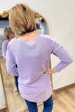 PBJ Seed Stitch Pullover Lavender