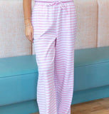 Lulu Mac Stripe Pant Pink/White