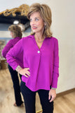 Renuar Woven Blouse Plum