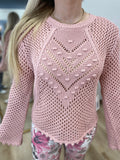Another Love Mesh Sweater Rose