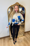APNY Floral Funnel Neck Sweater