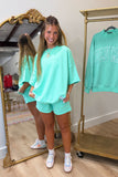 Lulu Mac Short Sleeve Terrycloth Top Seafoam
