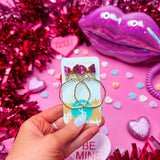 Taylor Shaye pink bow hoops rectangle