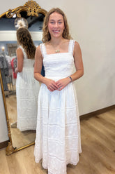 Beach Pictures Embroidered Dress White