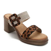 Wedge Heel Mules Leopard