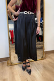 Another Love Liya Satin Midi Skirt Black