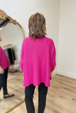 Multiples Funnel Neck Sweater Fuchsia