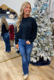 RD Style Niri Pearl Accented Sweater Black