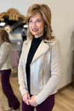 Charlie B Metallic Knit Jacket Brass