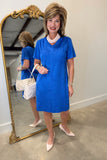 Joh Audrey V Neck Short Sleeve Dress Cobalt
