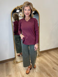 Charlie B V Neck Sweater Cabernet
