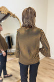 Multiples 3/4 Flounce Sleeve Top Walnut