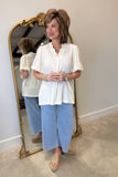 Umgee Textured Blouse Ecru