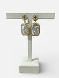 Flat Pearl Post Earrings