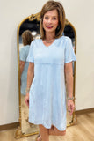 Joh Audrey V Neck Short Sleeve Dress Sky
