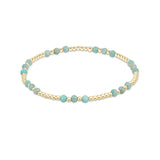 E Newton Gemstone Gold Joy Pattern 3mm Bead Bracelet Amazonite