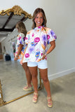 Umgee Floral Mix Blouse Purple