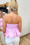 Strapless Bubble Top Pink