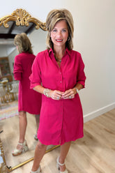 Boho Chic Everywhere Dress Fuchsia