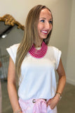 Pretty in Pearls Sleeveless Sweater Ivory