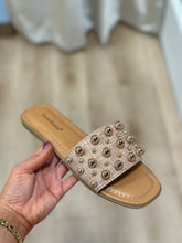 Empress Embellished Raffia Slide Sandal