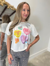 Jesus Candy Hearts Crop Tee Ivory