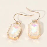 Iridescent Faceted Drop Dangle Earrings