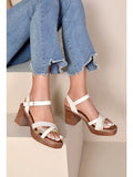 Trendy Wedge Heel Sandals Beige