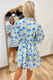 Flourishing Poppies Swing Dress Blue
