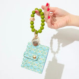 Laura Park English Garden Blue Keychain Wristlet Wallet