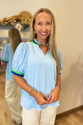 Smart Start Style Blouse Blue