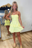 Lemon Drop Eyelet Mini Dress