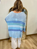 Mudpie Antoni Striped Sweater Blue