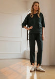 Joh Katie Knit Crepe Pant Set Hunter Green