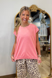 Coastal Coral French Terry Tee