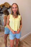 Dear John Ada Eyelet Trim Tank Yellow