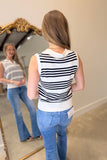 Renuar Sleeveless Stripe Sweater Midnight